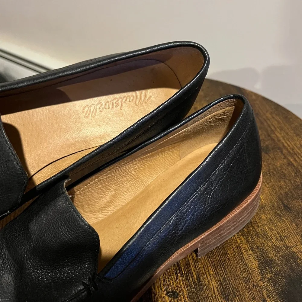 Madewell Shoes Frances Loafer Slip On Black Leather 7 Capsule Minimal Basic